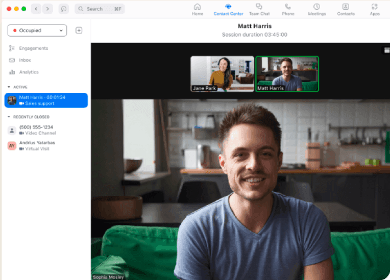 Zoom Contact Center video engagement