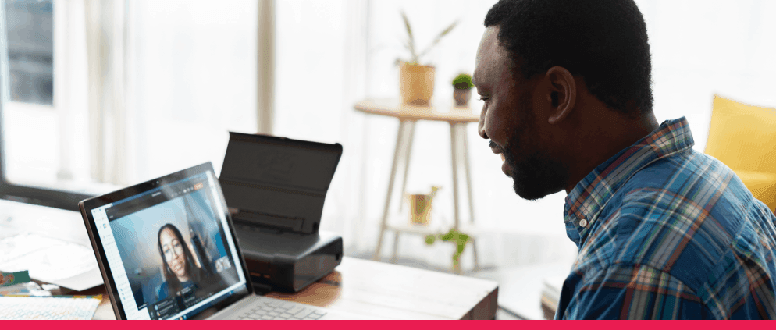 Video call on laptop